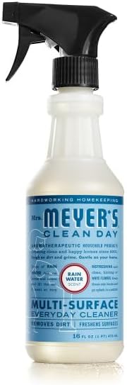 Mrs. MEYER'S CLEAN DAY Rainwater Scent Variety Pack, Liquid Hand Soap 12.5 Fl Oz, Multi-Surface Cleaner 16 Fl Oz, Room Freshener 8 Fl Oz, Dish Soap 16 Fl Oz, 1 CT