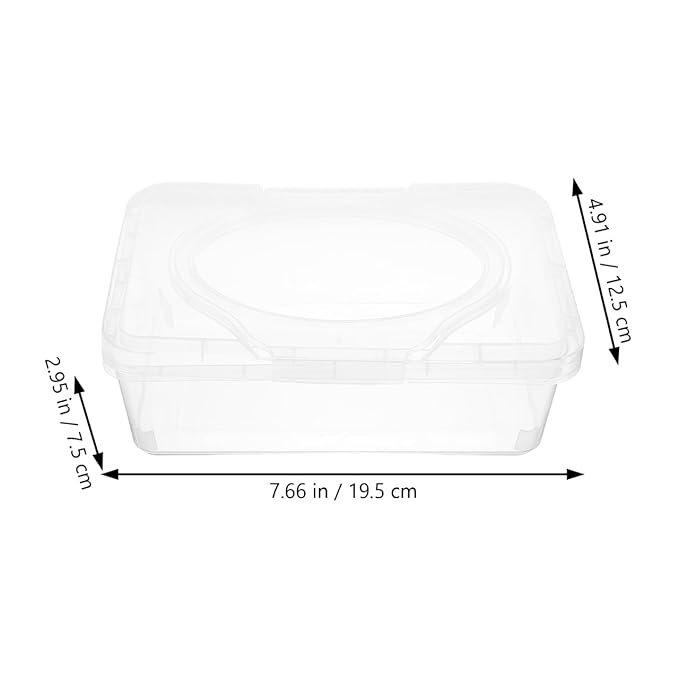 Baby Wipes Box Organizer with Lid Refillable Wipe Dispenser Case for Tissue Storage Portable Wipes Holder for Nursery Bathroom and Travel 7.67X4.92X2.95 Inches