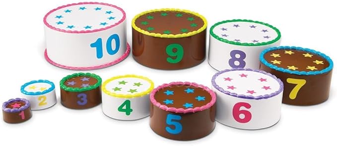 Learning Resources Stack and Count Layer Cake - 10 Pieces, Ages 18+ months Toddler Learning Toys, Early Stacking and Counting Skills for toddlers