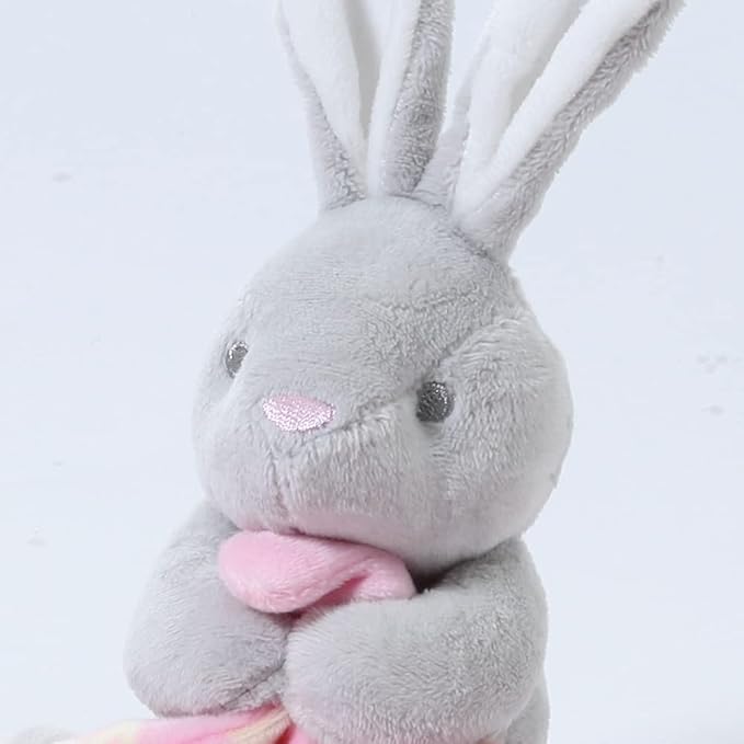 CREVENT Soft Plush Animal Face Security Blankets for Boys and Girls, Great Gifts for Birthday Baby Shower (Hugging Bunny + Tag)