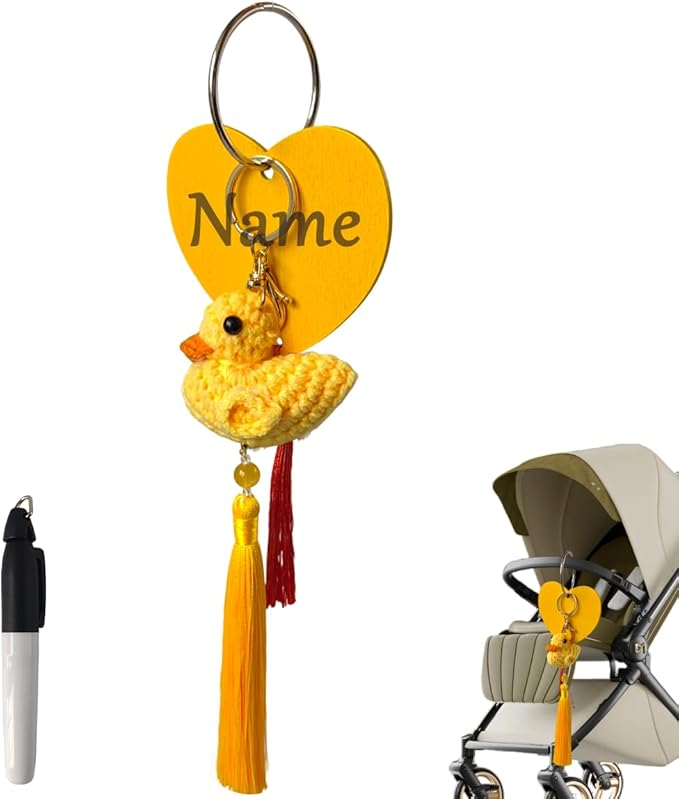 1 Set Stroller Identifier Tag,Stroller Finder Banner,Stroller Sign for Amusement Theme Park Flag,Cute Spotter Flag, Stroller Name Tag,Personalized Family Name Stroller (Yellow 1)
