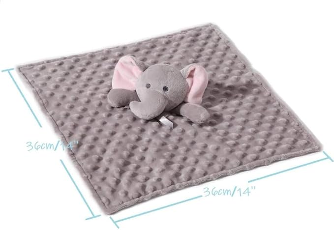 CREVENT 2pcs Soft Plush Animal Face Security Blankets for Boys and Girls, Great Gifts for Birthday Baby Shower (Sheep + Elephant)
