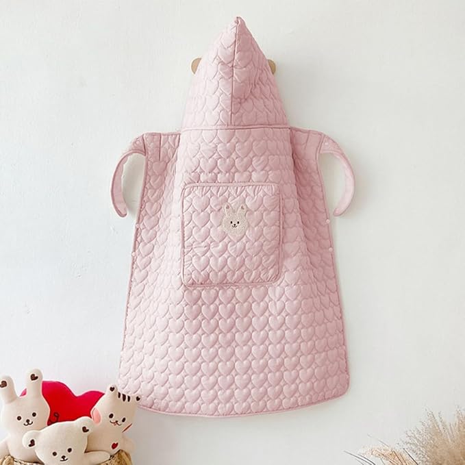 Baby Carrier Cover Stroller Cover,Newborn Hooded Stretchy Cloak,Soft Kangaroo Hoodie for Mom Baby,Suit for All Seasons (Light Pink)