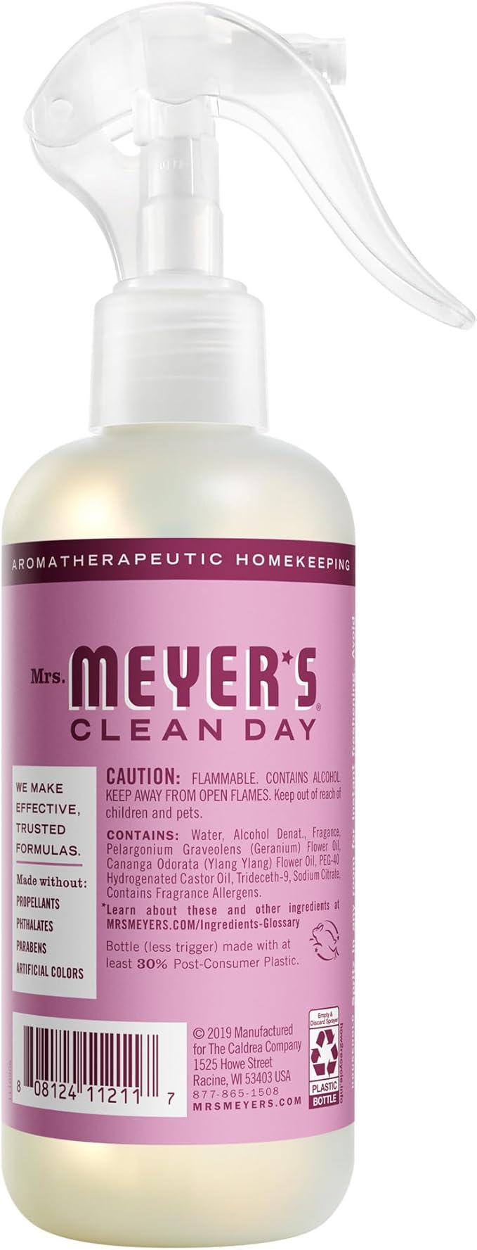 MRS. MEYER'S CLEAN DAY Room Spray, Peony Scent, 8 Fl Oz Bottle - 3 Pack