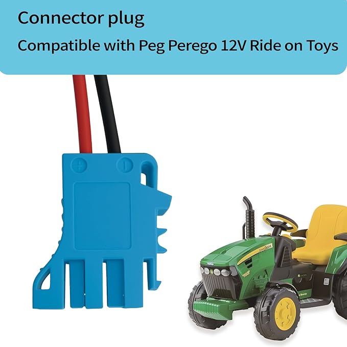 Upgraded 12 Volt Replacement Battery for Peg Perego John Deere Tractors,12V15AH, Extended Run Time Replacement for Kids Ride-On toy Cars, Built-in 20A BMS & 2A Fast Charger