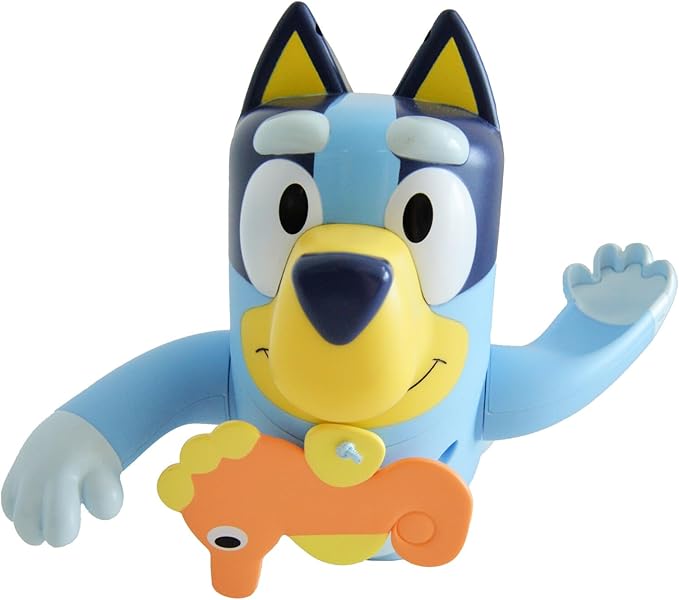Toomies Bluey Swimming Bath Toy - Bluey Toys Includes Attached Seahorse Baby Toy and Swims on Back or Front - Toddler Bath Toys and Water Toys for Outdoor Play – Ages 18 Months and Up