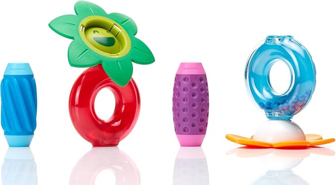 SmartMax My First Sounds & Flowers Magnetic STEM Building Set with Rattles, Textures, and Oversized Soft-Touch Pieces for Toddlers Ages 1–5
