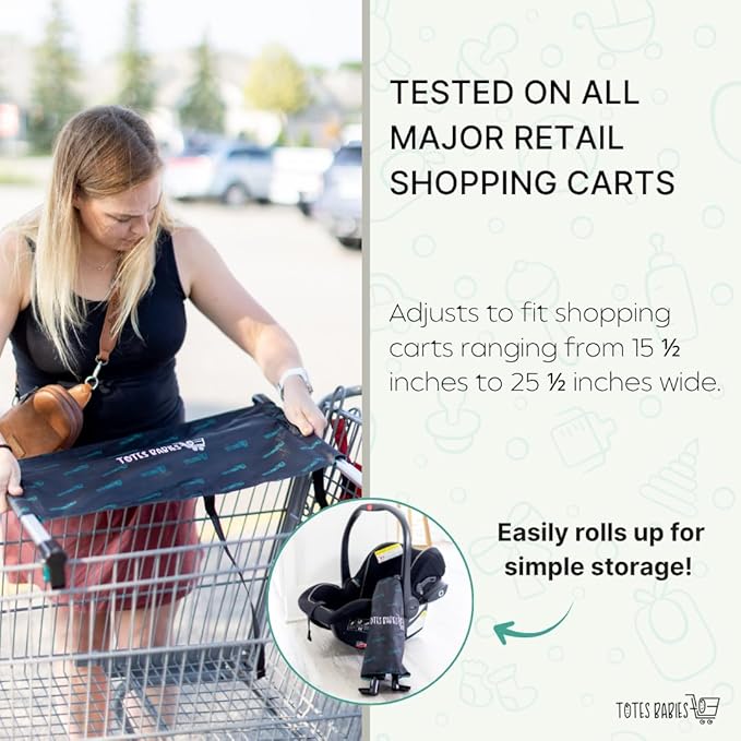 Totes Babies - Car Seat Carrier for Shopping Carts, Allows Babies, Newborns, Infants and Toddlers to Stay Snug or Sleeping in Car Seat While Parents Shop, As Seen on Shark Tank