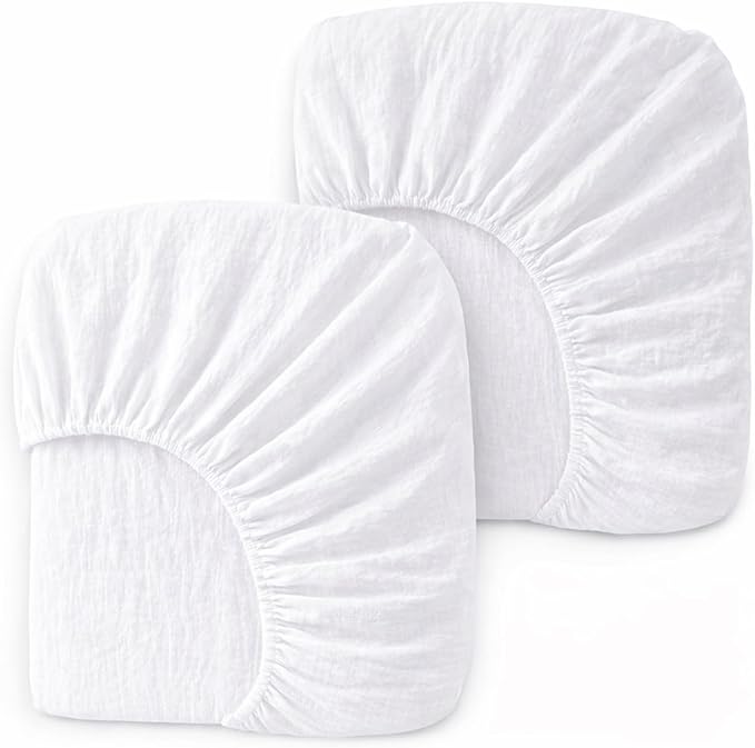 2 Pack White Muslin Changing Pad Cover for Baby Girl & Boys- Neutral Breathable Soft Diaper Changing Pad Sheets Fitted Portable Travel Changing Pad 17"x 33"- Nursery Décor