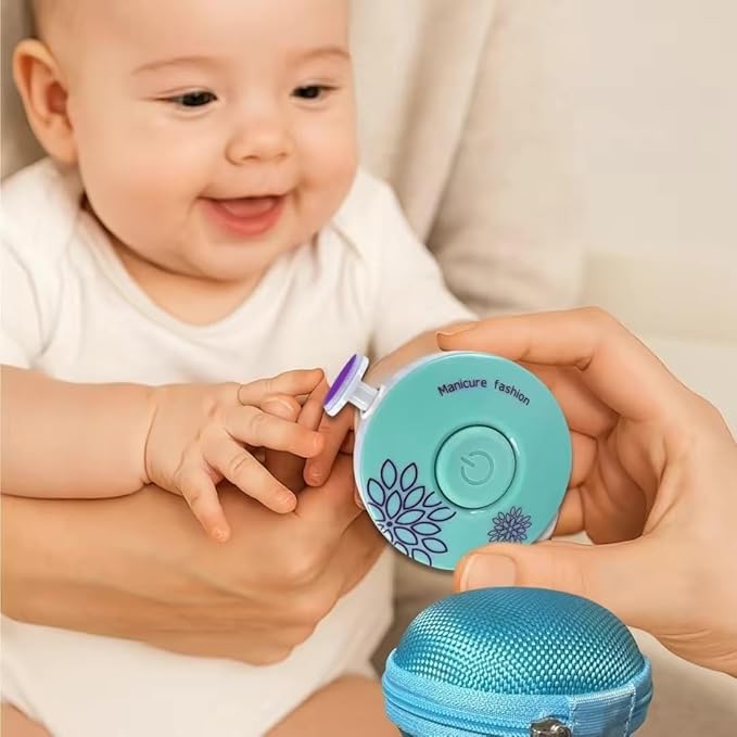 Electric Baby Nail Trimmer & Baby Nail File, Safe and Quiet Baby Nail Clippers with 6 Grinding Heads, Baby Nail Grooming Kit for Newborn, Infant, Toddler & Adult.