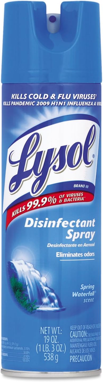 Lysol Disinfectant Spray, Sanitizing and Antibacterial Spray, For Disinfecting and Deodorizing, Spring Waterfall, 19 fl oz