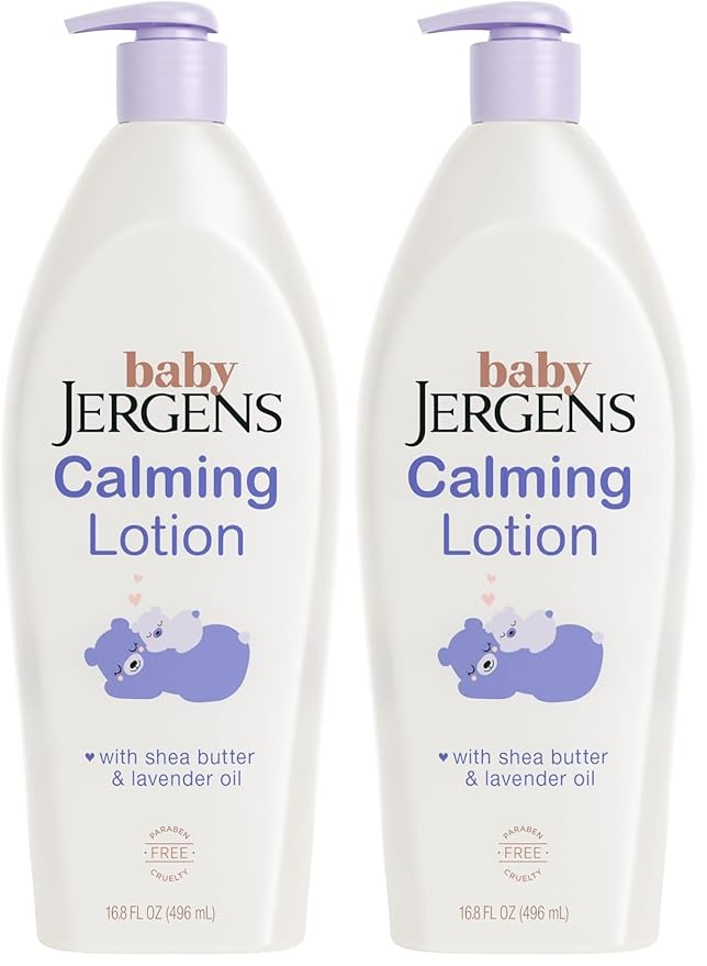 Jergens Baby Calming Lotion,Baby Calming Lotion,Lavender-Baby-Lotion,Baby-Moisturizer with Shea Butter and Lavender Oil,16.8 Fl Oz,(Pack of 2)