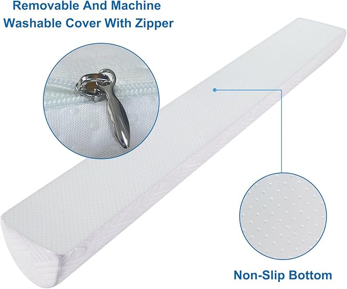 1-Pack Premium Foam Bed Bumpers for Toddler, Non-Slip Bed Rails for Toddlers for Twin, Queen, King Beds, Machine Washable Bumpers Cover for Easy Care（Size：52" x 7" x 5"）