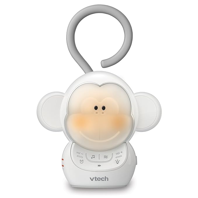 VTech Communications BC8211 Myla The Monkey Baby Sleep Soother with a White Noise Sound Machine Featuring 5 Soft Ambient Sounds, 5 Calming Melodies & Soft-Glow Night Light, 1 Count (Pack of 1)