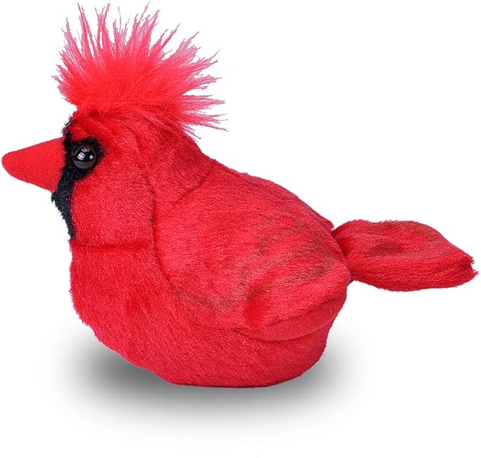Wild Republic Audubon Birds Northern Cardinal Plush with Authentic Bird Sound, Stuffed Animal, Bird Toys for Kids and Birders