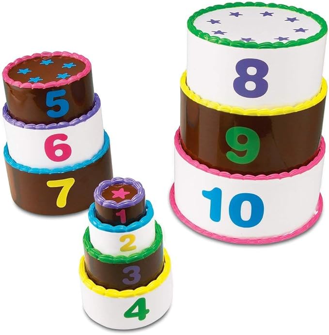 Learning Resources Stack and Count Layer Cake - 10 Pieces, Ages 18+ months Toddler Learning Toys, Early Stacking and Counting Skills for toddlers