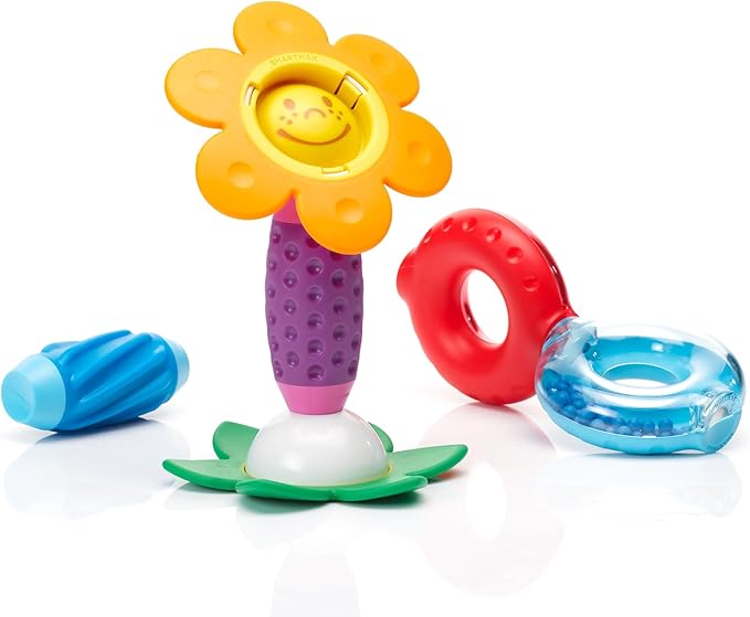 SmartMax My First Sounds & Flowers Magnetic STEM Building Set with Rattles, Textures, and Oversized Soft-Touch Pieces for Toddlers Ages 1–5