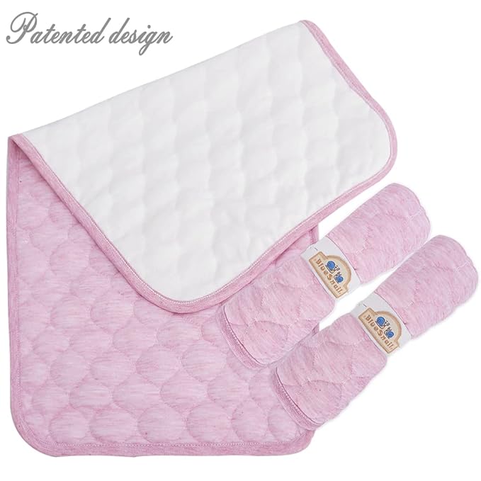 BlueSnail Quilted Thicker Waterproof Changing Pad Liners,3 Count(Pink 13” x 27”)