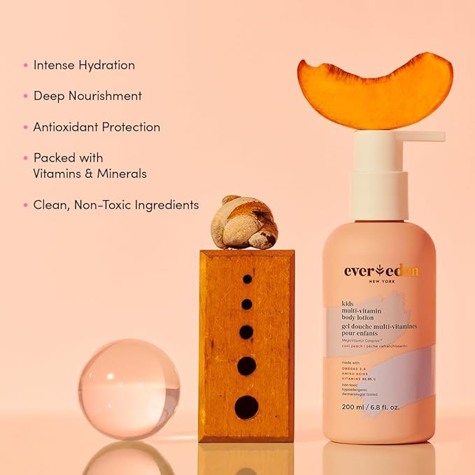 Evereden Kids Multi-Vitamin Body Lotion (6.8 fl.oz., Fresh Pomelo): Gentle & Non-Toxic Moisturizing Lotion | Nourishing & Protective Lotion for Kids