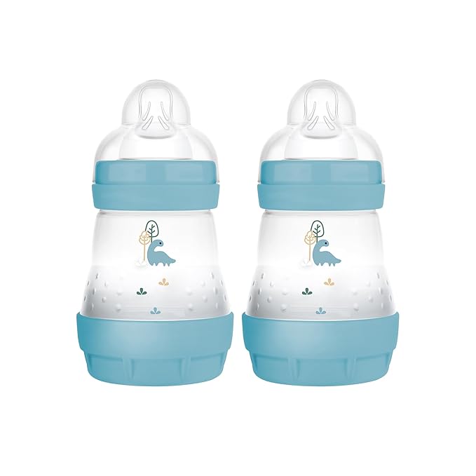 MAM 5oz Easy Start Anti-Colic Wide Neck Vented Baby Bottle, Slow Flow Breastfeeding-Like Nipple,Reduces Colic Gas & Reflux, Easy Clean, BPA Free,0+ Months, Made in Europe,