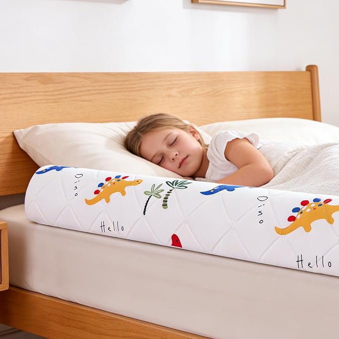 1-Pack Premium Foam Bed Bumpers for Toddler, Non-Slip Bed Rails for Toddlers for Twin, Queen, King Beds, Machine Washable Bumpers Cover for Easy Care（Size：52" x 7" x 5"）