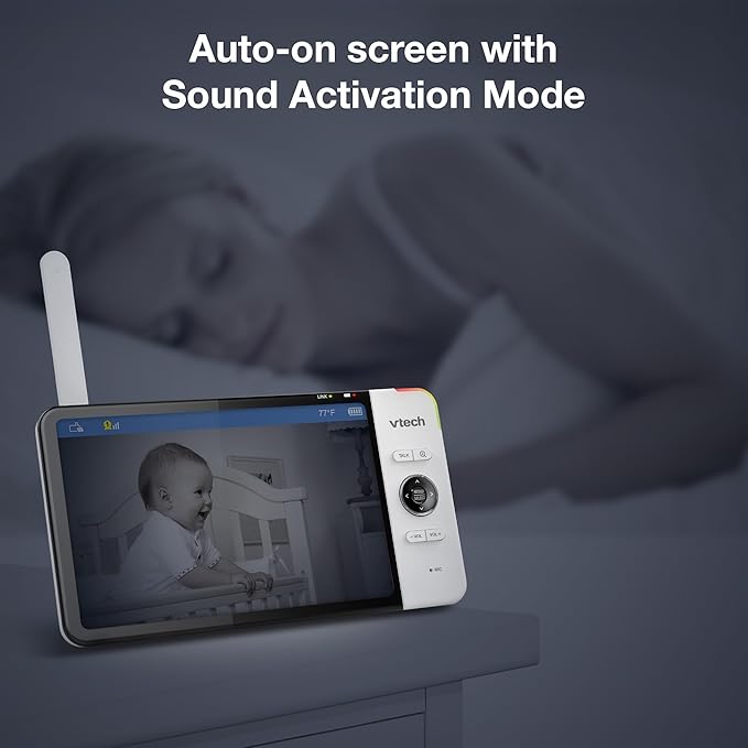 VTech VM919-2HD Baby Monitor, 7" 720p Screen, 2 Cameras, 360 Panoramic Viewing, 110 Wide-Angle View, Night Vision, Up to 1000ft Range, Secured Transmission No WiFi