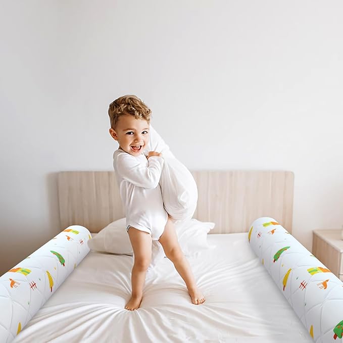 1-Pack Premium Foam Bed Bumpers for Toddler, Non-Slip Bed Rails for Toddlers for Twin, Queen, King Beds, Machine Washable Bumpers Cover for Easy Care（Size：52" x 7" x 5"）