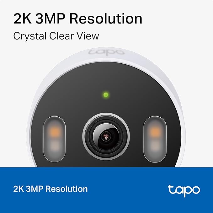 Tapo 2K Indoor/Outdoor Wired Security Camera - Works as a Baby Monitor & Pet Camera, Person/Motion/Baby Cry Detection, 2-Way Audio, Siren, Subscription-Free Local Storage or Optional Cloud, C113