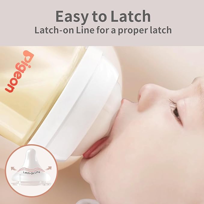 Pigeon PPSU Nursing Baby Bottle Wide Neck, Anti-Colic, Streamlined Body, Natural Feel, Easy to Clean, 8.1 Oz (Pack of 2), Includes 2pcs M Nipples (3m+)