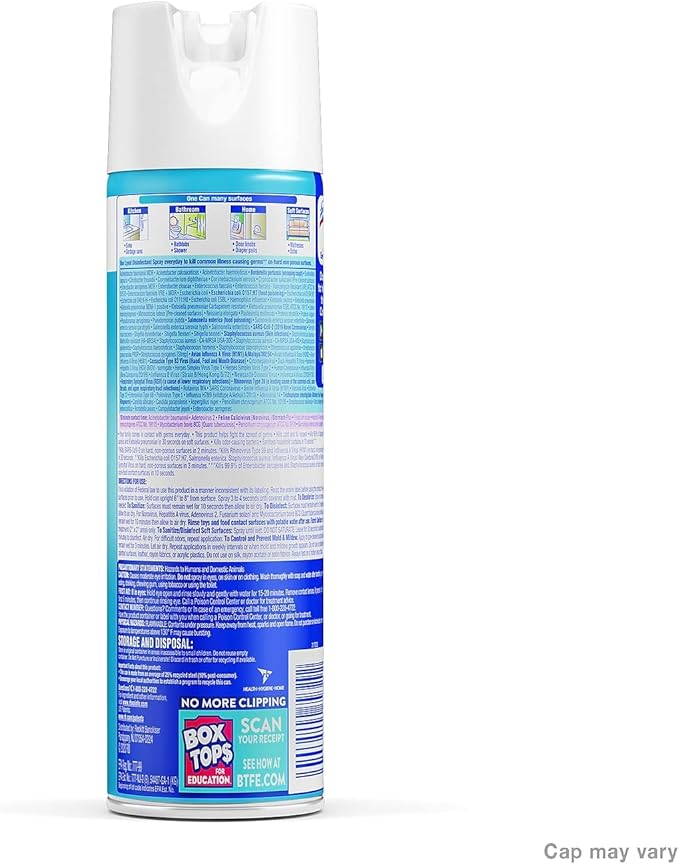 Lysol Disinfectant Spray, Household Essential Cleaning Supplies, Multi-Purpose Room Spray, Antibacterial Sanitizer Spray, Upholstery Deodorizer, Home and Bathroom, Crisp Linen,19 Fl Oz