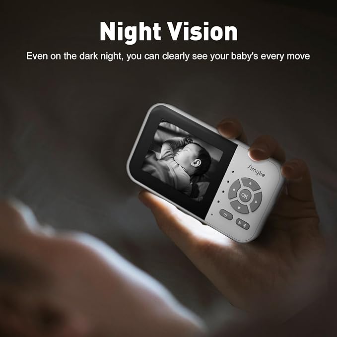 Upgrade Video Baby Monitor,WiFi Baby Camera,2.8" Display and App Control,1200ft Long Range,2 Way Talk,Auto Night Vision,Sound Alert,VOX,Temperature Sensor 5 Lullabies Feeding Remind,Home Use