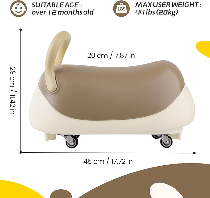 Toddler Balance Ride-On Toys, Kids Wiggle Car with Quiet PU Wheels & Anti-Tip Design for Age 1-3