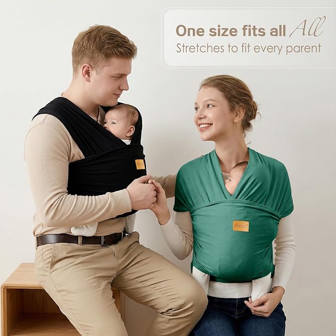 Baby Wrap Carrier, Baby Carrier Wrap Newborn(7-35lbs), Cotton Baby Sling Carriers Wearing Wrap Hands Free, Cozy Newborn Wrap One Size Fits All, Green