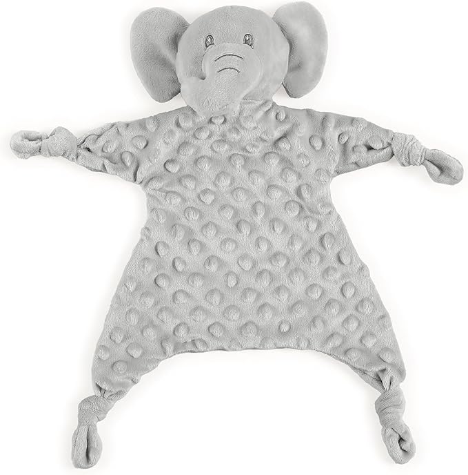 CREVENT Soft Plush Animal Face Security Blankets for Boys and Girls, Great Gifts for Birthday Baby Shower - Elephant