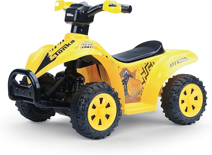 Tonka - 6V ATV Quad for Kids, Powerful and Safe Ride-On Toy with Rechargeable Battery, Forward and Reverse Driving, Max Weight Capacity of 55 LBS, Ages 2-3 Years