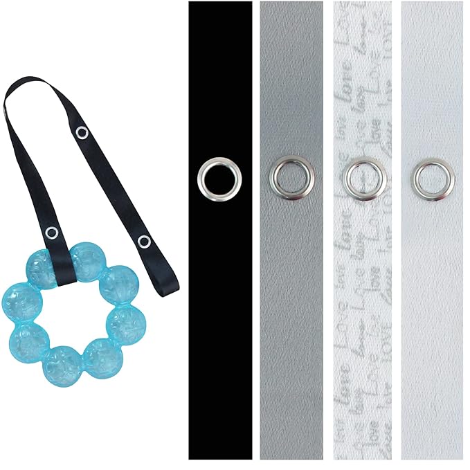 PBnJ baby Toy Saver Strap Holder Leash Secure Accessories Gray Love/Black/Gray/White - 4pc