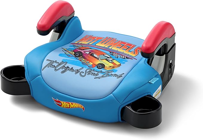 Graco Turbobooster 2.0 Backless Booster Seat, Kids Booster Car Seat with Adjustable Armrests and Hide Away Cup Holders, Hot Wheels