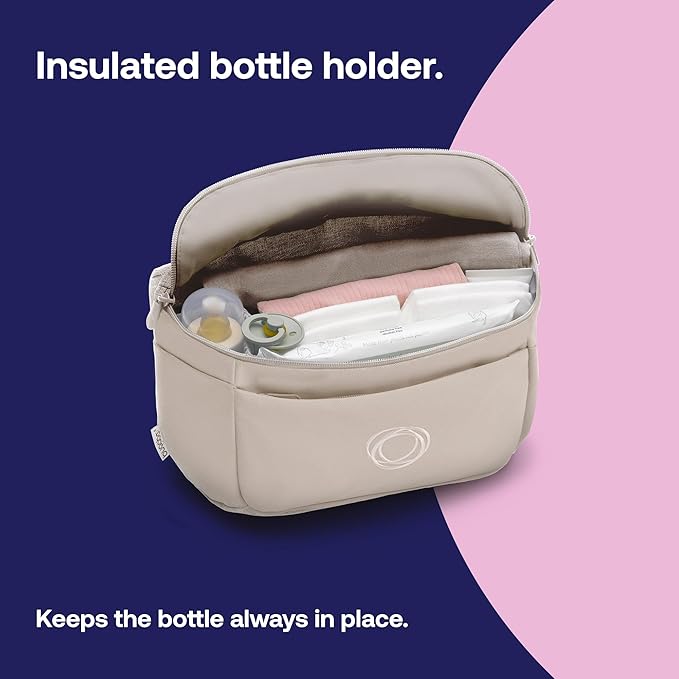 Bugaboo Organizer - Compact Size Multipocket Diaper Bag - Universal Compatible with Any Stroller - Attaches to the Handlebar - Desert Taupe