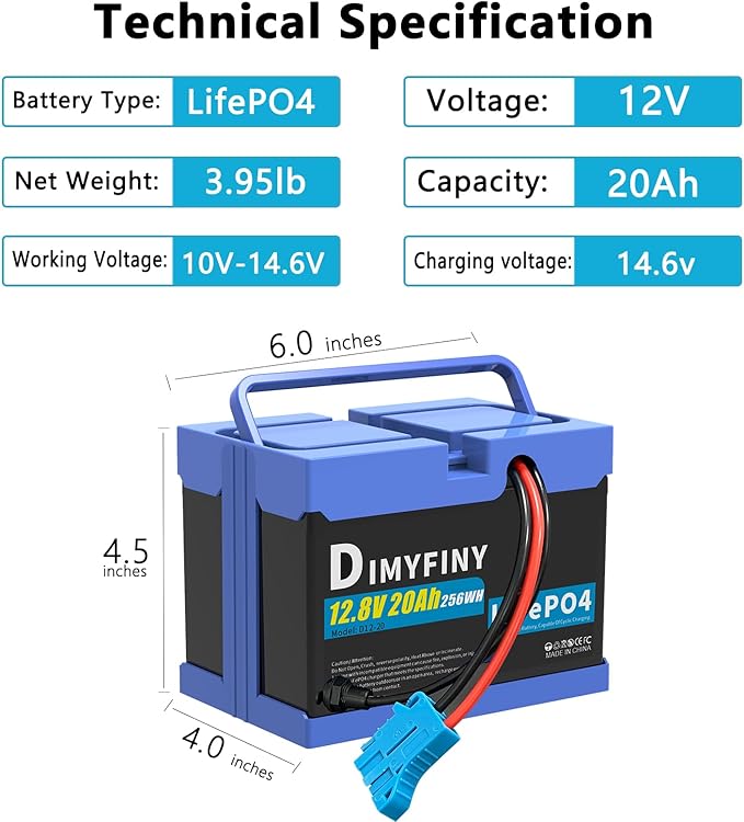 Upgraded 12 Volt Replacement Battery for Peg Perego John Deere Tractors,12V20AH, Extended Run Time Replacement for Kids Ride-On toy Cars, Built-in 20A BMS & Fast Charger