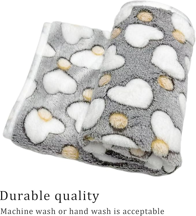 1 Pack 3 Blankets Super Soft Fluffy Premium Fleece Pet Blanket Flannel Paw Printed Throw for Dog Puppy Cat (Large 41x31'', Star, Bone, Love)
