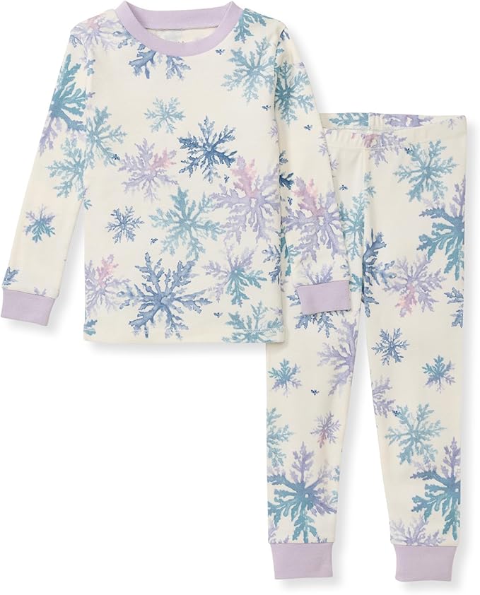 Burt's Bees Baby Girls' Pajamas, 2-Piece Long Sleeve Tee and Pants Organic Cotton PJ Set