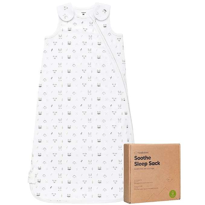 1-Pack Organic Baby Sleep Sacks, 100% Cotton - Soft & Breathable 0.5TOG Baby Wearable Blanket, Toddler Sleeping Sack 6-18 Months, Easy to Wear Transitional Swaddles for Newborns, Infants(M, KeaStory)