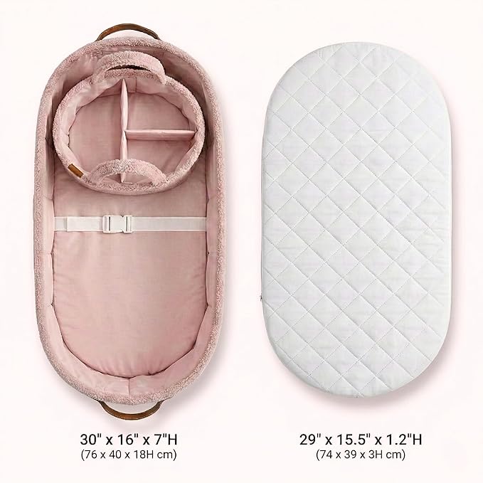 PeraBella Baby Changing Basket for Dresser Top, Baby Moses Basket for Newborn, Portable Diaper Changing Pad Table Topper for Dresser, Includes Diaper Caddy Organizer with Handle, Moses Bassinet Mat | Plush Exterior, Breathable Pad, Waterproof Layer, St...