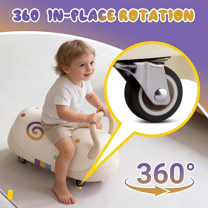 Toddler Balance Ride-On Toys, Kids Wiggle Car with Quiet PU Wheels & Anti-Tip Design for Age 1-3