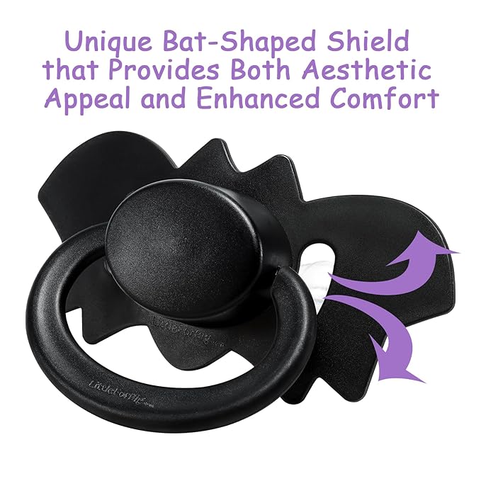 LittleForBig Bigshield Generation-II Adult Sized Pacifier - Baby Bat Pacifier Black