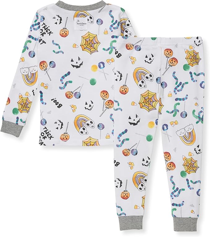 Burt's Bees Baby Girls' Pajamas, 2-Piece Long Sleeve Tee and Pants Organic Cotton PJ Set
