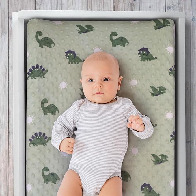 The Peanutshell Baby Changing Pad Covers Boy, Minky Changing Table Sheets, Dinosaur Nursery Decor, Sage Green Baby Items