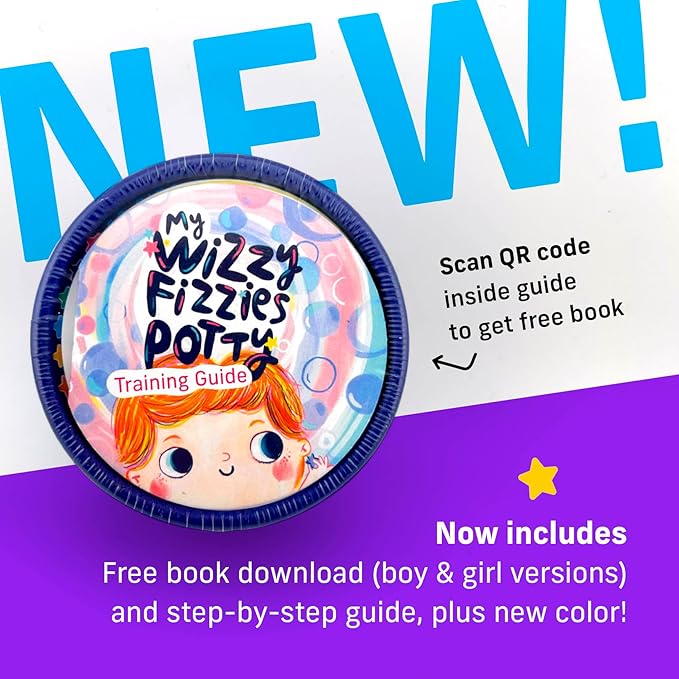 Wizzy Fizzies™ Potty Training Rewards Toilet Fizzies, Non-Food, STEM-Based Method That uses Imagination Play, 60 Colorful Stars, Non-Toxic, Girls & Boys, Fun Things for Kids & Parents