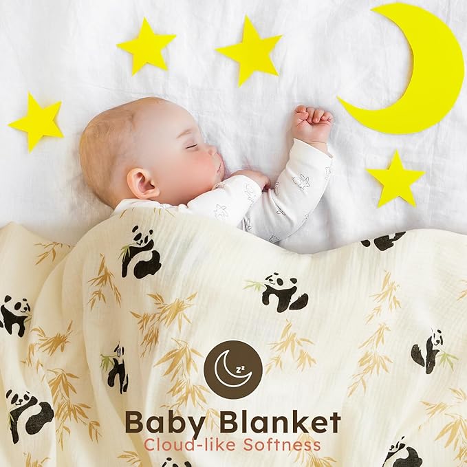 5 Pack Muslin Swaddle Blankets & Baby Burp Cloths, Soft & Breathable Cotton Baby Blankets, Receiving Blankets for Newborn, Nursery Infant Essentials, Swaddling Wrap for Unisex (Grey & Khaki)