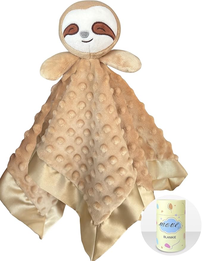 Baby Security Blanket, Soft Baby Lovey Toy Blanket for Boys and Girls, Snuggle Toy Lovie Newborn Gift, Unisex Nursery Bed Blankets Sloth16 Inch